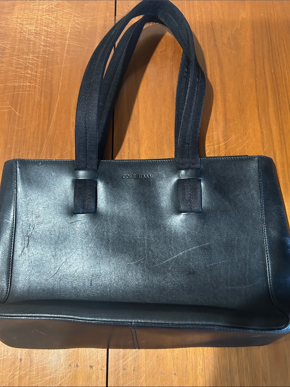 Cole Haan Black Leather Shoulder Tote
